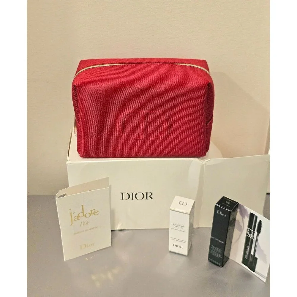 New Dior beauty bag set with Dior travel size beauty items